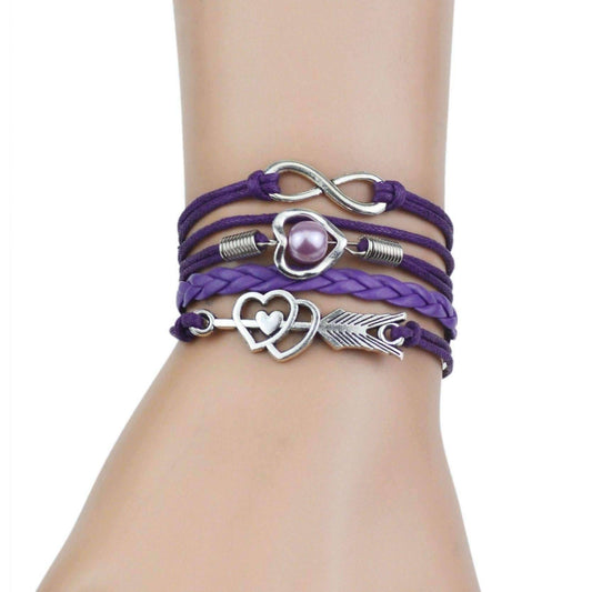 Feshionn IOBI bracelets Forever Love Handmade Braided Leather Friendship Bracelet - Three Colors To Choose