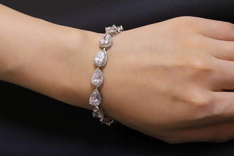 Feshionn IOBI bracelets Infused Water Drop CZ Tennis Bracelet