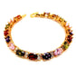 Feshionn IOBI bracelets Multicolor Oval Austrian Crystal Tennis Bracelet in Gold