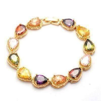 Feshionn IOBI bracelets Myriad of Gems Graceful Water Drop CZ 18k Gold Plated Bracelet