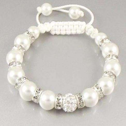 Feshionn IOBI bracelets Pearl White "Uber Shamballa" Bracelet - White Pearl