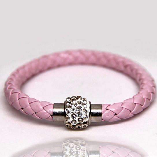 Feshionn IOBI bracelets Pink Rose ON SALE - French Braid Shamballa Magnetic Bangle Bracelet