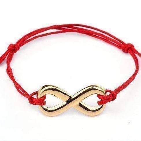 Feshionn IOBI bracelets Red and Gold Tone Infinity Friendship Bracelet