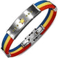 Feshionn IOBI bracelets Star Tri-Color Triple Band Silicone Bracelet with Stainless Steel Cut Out Designs ~ Choose Your Design