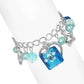 Feshionn IOBI bracelets Starstruck Lamp Work Glass Bead Heart Charm Bracelet ~ Two Colors to Choose