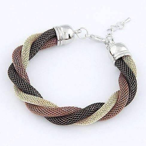 Feshionn IOBI bracelets Twisted Metallic Mesh Bracelet - Earthy Tones