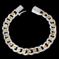 Feshionn IOBI bracelets Two-Tone Open Curb Link Sterling Silver Bracelet For Men Or Women