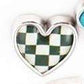 Feshionn IOBI Charms Checkerboard Pop Art Heart Charm for Charm Locket Necklaces ~ Your Choice