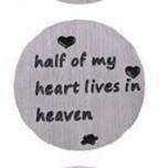 Feshionn IOBI Charms Half Heart Round Stamped Plate for Round Charm Locket Necklaces ~ Choose Your Theme!