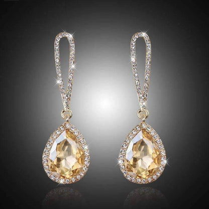 Feshionn IOBI Earrings Evening Splendor Austrian Crystal Drop Earrings in Three Elegant Colors