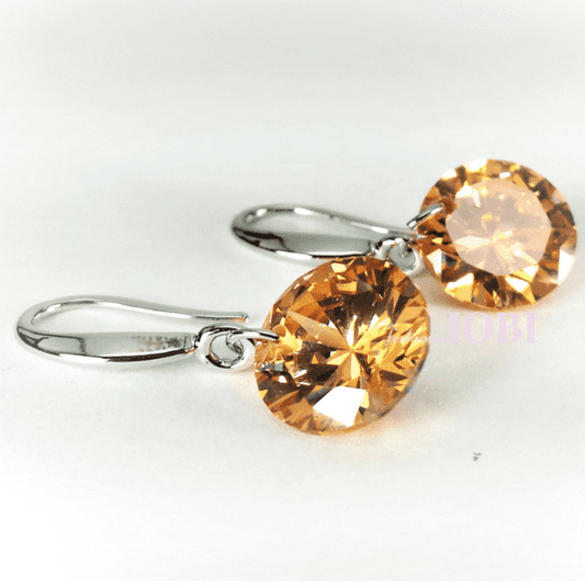 Feshionn IOBI Earrings Exotic Gold Exotic Gold Naked IOBI Crystals Drill Earrings - 10mm