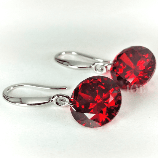 Feshionn IOBI Earrings Exotic Ruby Exotic Ruby Naked IOBI Crystals Drill Earrings - 10mm