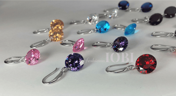 Feshionn IOBI Earrings Exotic Ruby Naked IOBI Crystals Drill Earrings - 10mm