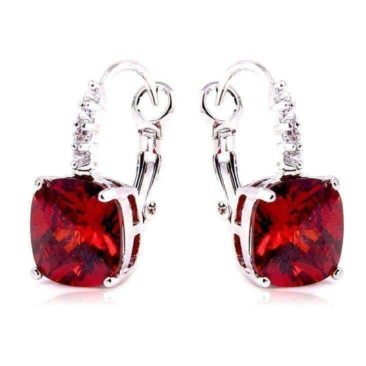 Feshionn IOBI Earrings Fire Red Pure - IOBI Crystals Fire Red Color Drop Earrings