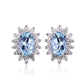 Feshionn IOBI Earrings French Blue Halo 1CTW Genuine Topaz IOBI Precious Gems Earrings