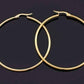 Feshionn IOBI Earrings Gold Plated Tubular Stainless Steel Classic Hoop Earrings Available in Four Sizes