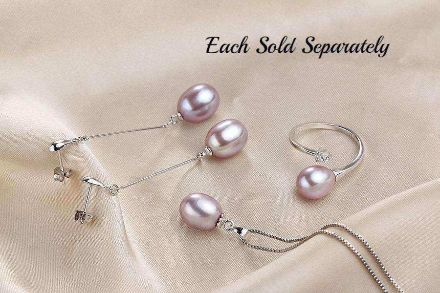 Feshionn IOBI Earrings Lavender Freshwater Pearl Sterling Silver Bar Drop Earrings