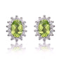 Feshionn IOBI Earrings Milan Green Halo Oval Cut 1CTW Genuine Peridot IOBI Precious Gems Earrings