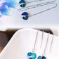 Feshionn IOBI Earrings ON SALE - Aqua Blue Austrian Crystal Heart Silver Thread Earrings
