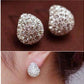 Feshionn IOBI Earrings ON SALE - Clam Shell Crystal Encrusted Textured Scoop Stud Earrings
