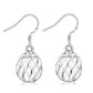 Feshionn IOBI Earrings ON SALE - Silver Swirl Bead Dangling French Hook Earrings