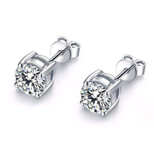 Feshionn IOBI Earrings Opulence Round IOBI Cultured Diamond Solitaire Stud Earrings