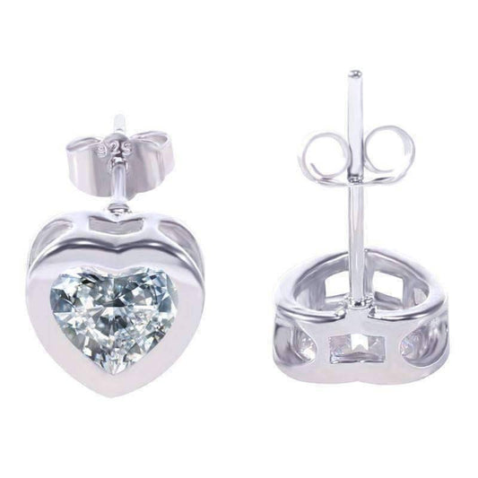 Feshionn IOBI Earrings Platinum ON SALE - Heart Shaped Bezel IOBI Crystals Earrings
