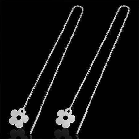 Feshionn IOBI Earrings Silver ON SALE - Edgy Bold Daisy Flowers Silver Thread Earrings