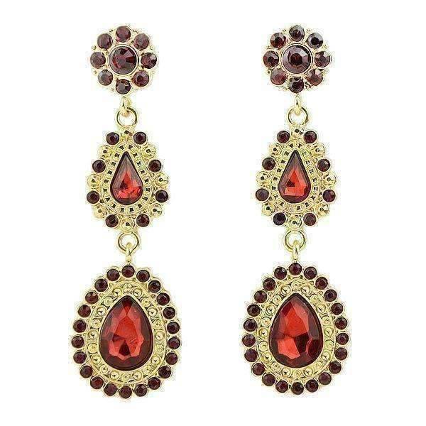 Feshionn IOBI Earrings "Sophia Garnet" Crystal Drop Earrings