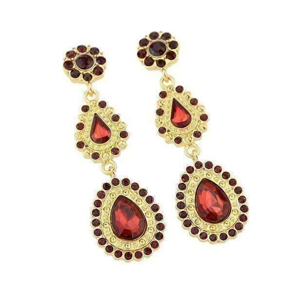 Feshionn IOBI Earrings "Sophia Garnet" Crystal Drop Earrings