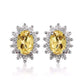 Feshionn IOBI Earrings Spanish Gold Halo 1CTW Genuine Citrine IOBI Precious Gems Earrings