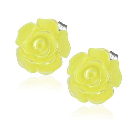 Feshionn IOBI Earrings Yellow CLEARANCE - Yellow Rose Stud Earrings
