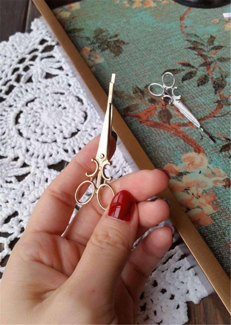 Feshionn IOBI Hair Jewelry Vintage Victorian Scissors Hair Clip Barrette