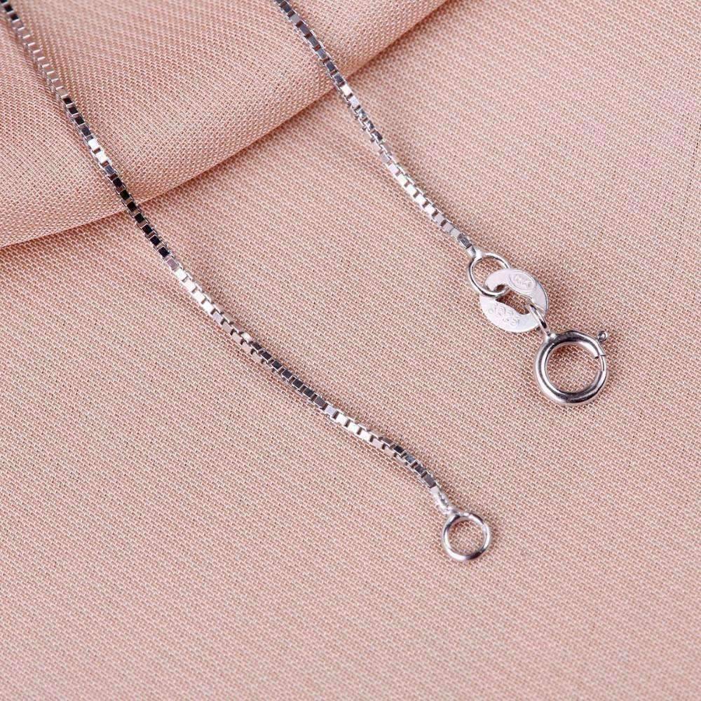 Feshionn IOBI Necklaces 18 inch Sterling Silver Box Chain Necklace