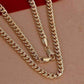 Feshionn IOBI Necklaces 18k Gold Plated Men's Cuban Curb Link Chain Necklace