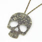 Feshionn IOBI Necklaces Blossoming Skull Floral Etched Necklace