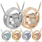 Feshionn IOBI Necklaces Clear on White Gold Banded Love Floating Austrian Crystals Heart Necklace ~ Choose Your Favorite!