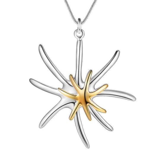 Feshionn IOBI Necklaces ON SALE - Fireworks Two Tone Sterling Silver & Gold Plated Pendant Necklace