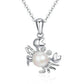 Feshionn IOBI Necklaces Ornate Pearl Crab Sterling Silver Necklace