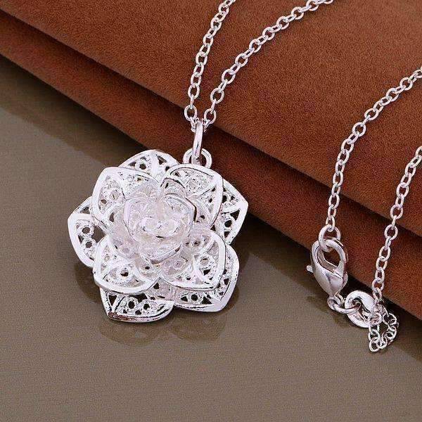 Feshionn IOBI Necklaces Silver ON SALE - Silver Lotus Flower Necklace