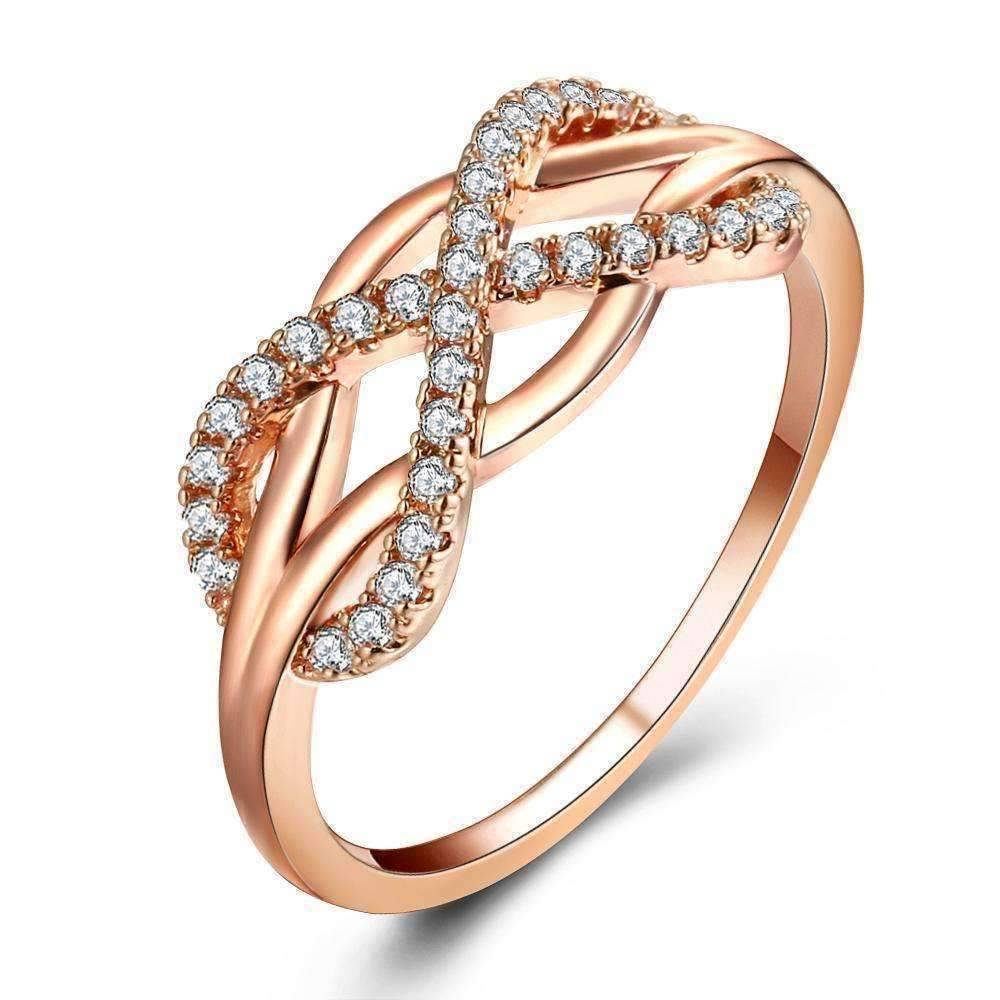 Feshionn IOBI Rings 5.75 / Rose Gold ON SALE - Continuum Petite Pavé CZ Infinity Symbol Ring in White or Rose Gold