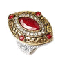 Feshionn IOBI Rings 6.5 / Red Renaissance Era Bejeweled Cocktail Ring