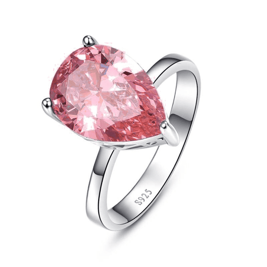 Feshionn IOBI Rings 6 Persian Pink Pear 8.5CT Pink Topaz IOBI Precious Gems Ring