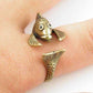 Feshionn IOBI Rings Bronze Fish Friend Adjustable Animal Wrap Ring