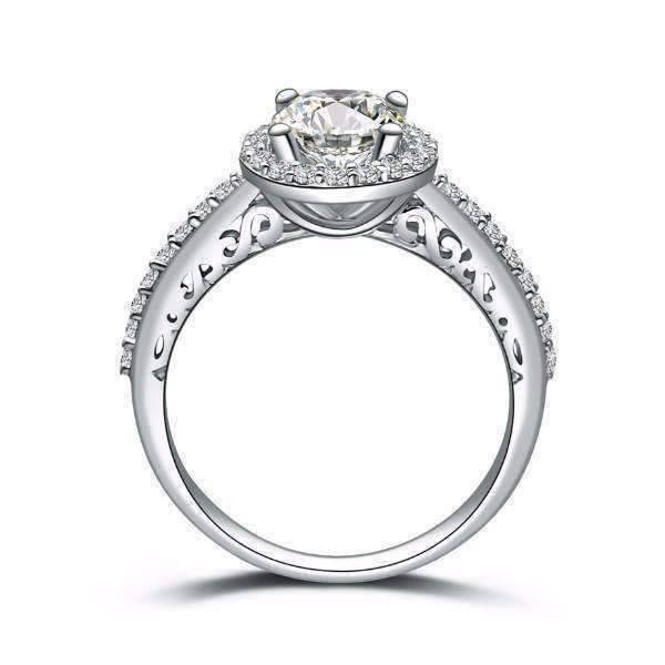 Feshionn IOBI Rings Céleste 1CT Round Cut Halo Set IOBI Cultured Diamond Ring