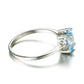 Feshionn IOBI Rings Ice Blue Genuine Topaz Oval Cut 1.5 CT IOBI Precious Gems Ring