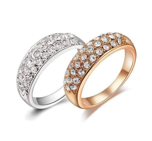 Feshionn IOBI Rings ON SALE - 18K Gold Pave Austrian Crystals Band Ring - Choose Your Color - Ring