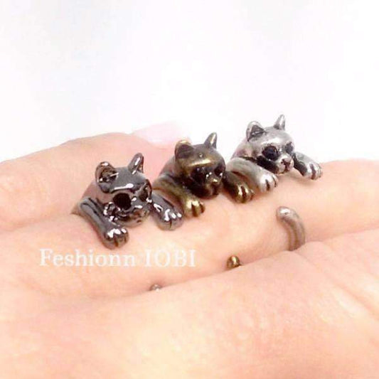 Feshionn IOBI Rings Purr-fect Kitten Adjustable Animal Wrap Ring