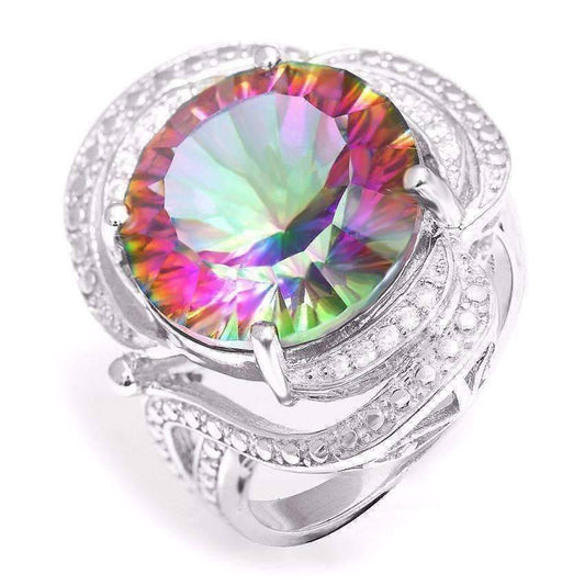 Feshionn IOBI Rings Rainbow / 6 Regalia Genuine Rainbow Fire Mystic Topaz 15CT IOBI Precious Gems Ring
