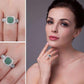 Feshionn IOBI Rings Renaissance Pavé Nano Simulated Emerald Halo IOBI Precious Gems Ring
